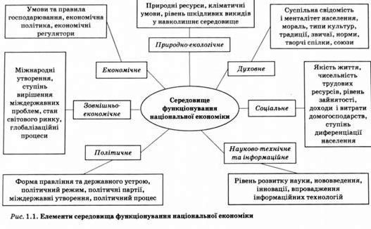 елементы середовища функціонування національної економіки