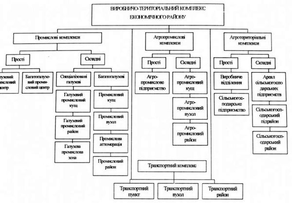 територіальна структура виробничо-територіального комплексу економічного району