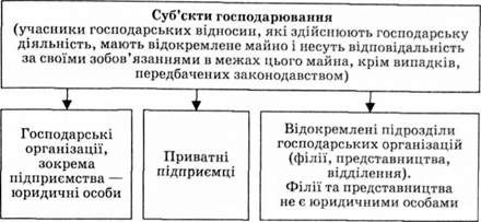 класифікація суб'єктів господарювання