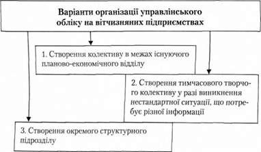 варіанти організації служби управлінського обліку 