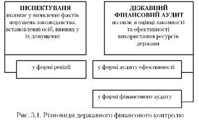 різновиди державного фінансового контролю