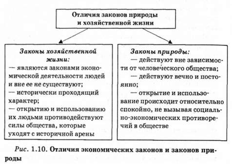 отличия экономических законов и законов и законов природв 