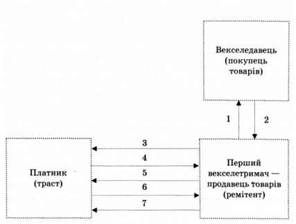схема обігу переказного векселя: 