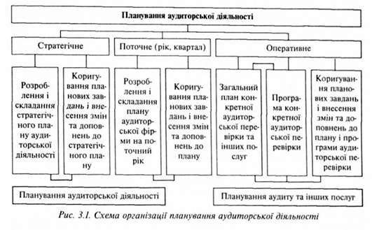 схема організації плануання аудиторської діяльності 