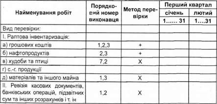 приблизний план-графік практичного здійснення перевірки виробничої та фінансово-господарської діяльності підприємства 