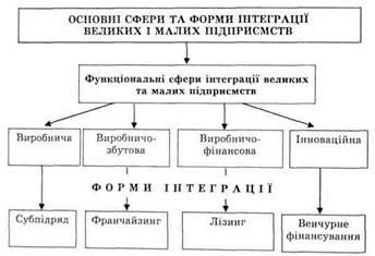 основні сфери та форми інтеграції великих та малих підприємств