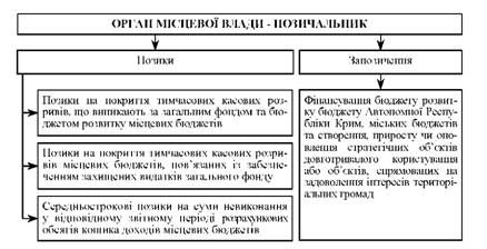 види позик та запозичень до місцевого бюджету