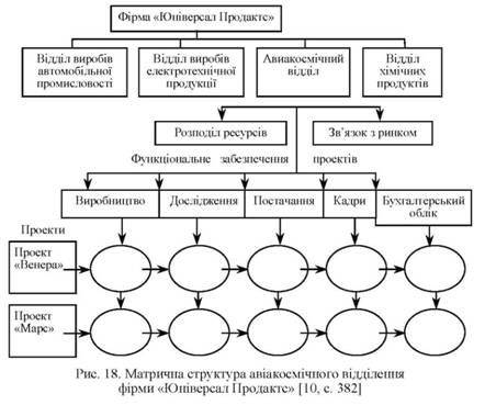 матрична структура авіакосмічного відділення фірми 
