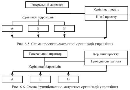 схема функціонально-матричної організацуії управління