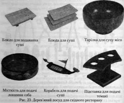 дерев'яний посуд дя східного ресторану