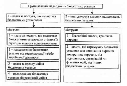 види власних надходжень бюджетних установ