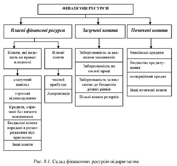 склад фінансових ресурсів підприємства 