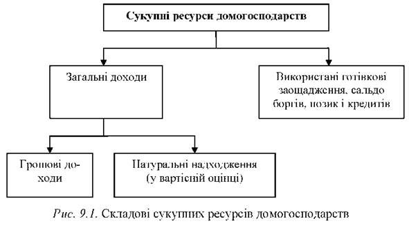 складові скупних ресурсів домогосподарств