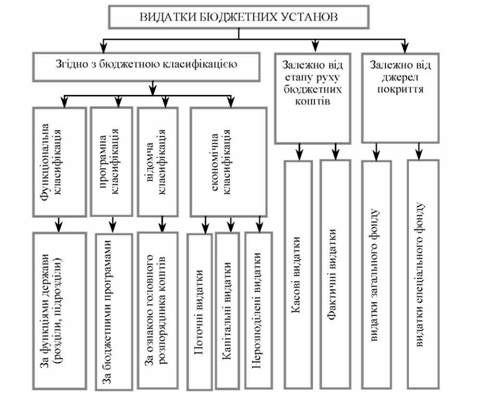 класифікація видатків бюджетних установ