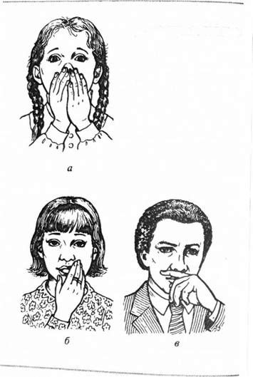 дитина (а), підліток (б), дорослий (в), які говорять неправду