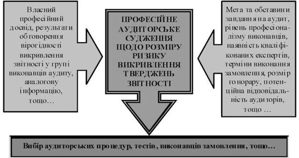чинники впливу на професійне судження аудитора, щодо ризиків викривлення звітності