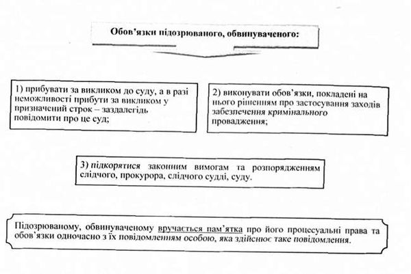 обов'язки підозрюваного, обвинуваченого