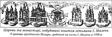 церкви та монастирі, побудовані коштом гетьмана і.мазепи