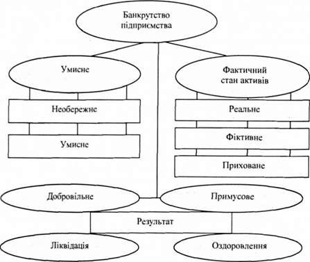 видова класифікація банкрутства