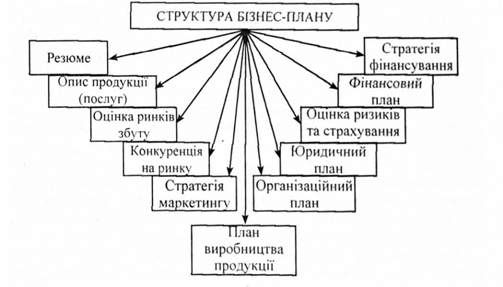 типова структура бізнес-плану