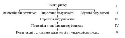 ієрархія чинників, що визначають конкурентоспроможність підприємства