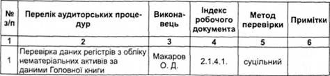 програма перевірки нематеріальних активів