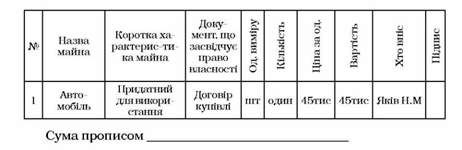 засновницький опис майна підприємства