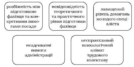 типові причини ускладнень професійної адаптації фахівця