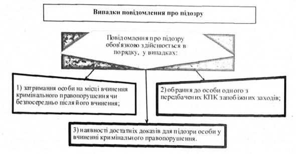випадки повідомлення про підозру