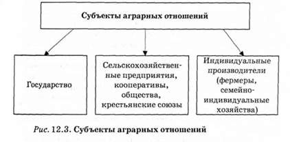 субьекты аграрных отношений 