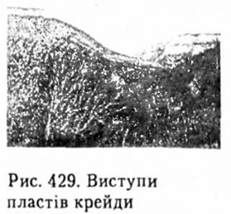 виступи пластів крейди