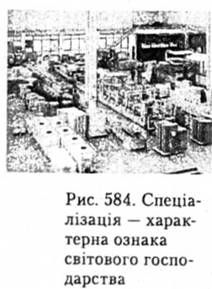 спеціалізація - характерна ознака світового господарства